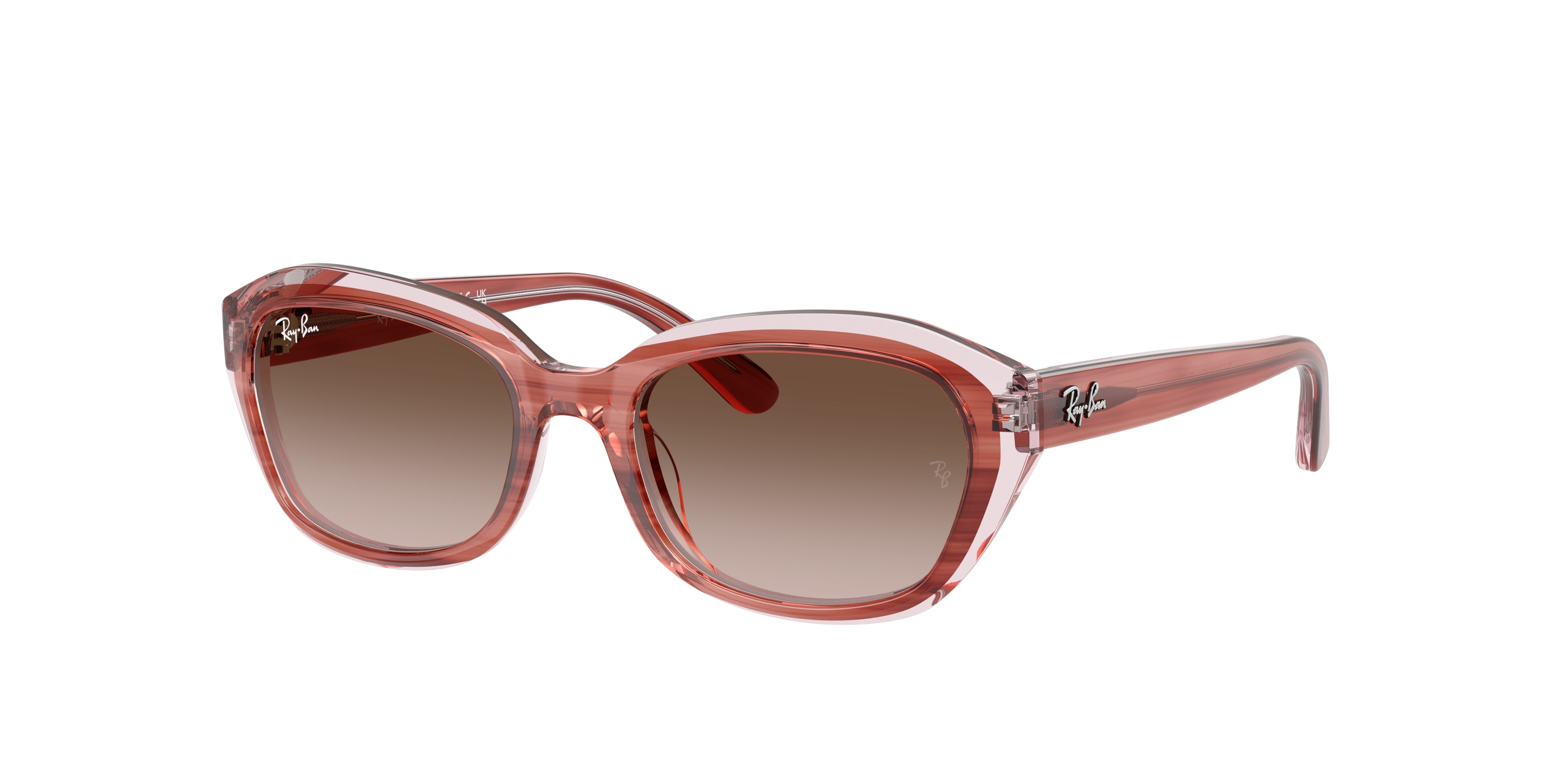 Ray - Ban Enfant RJ9081S 717313 Lunettes De Soleil AcéTate Rose Marron GéOméTrique Normale Ombré-image